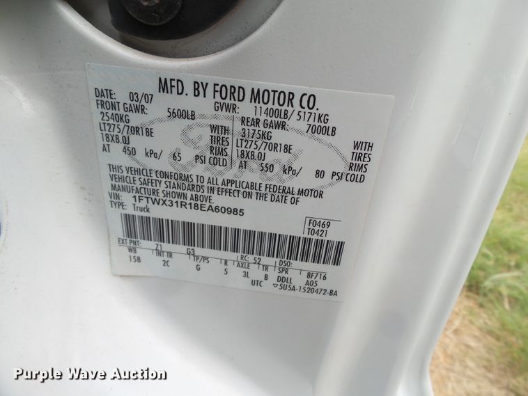 image for item FL9316 2008 Ford F350 Super Duty SuperCab pickup truck