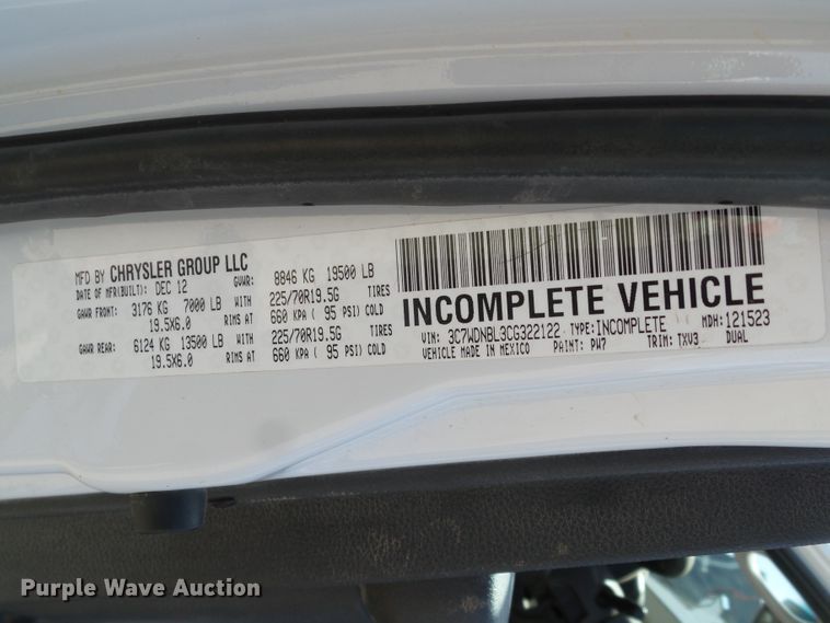 image for item FL9326 2012 Dodge Ram 5500 flatbed truck