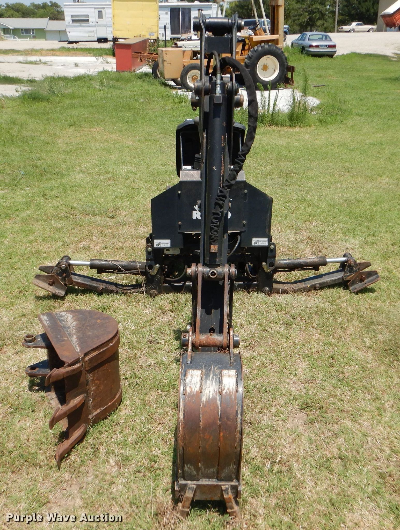 Rhino BH85 skid steer backhoe in Lincoln, KS Item FY9617 sold