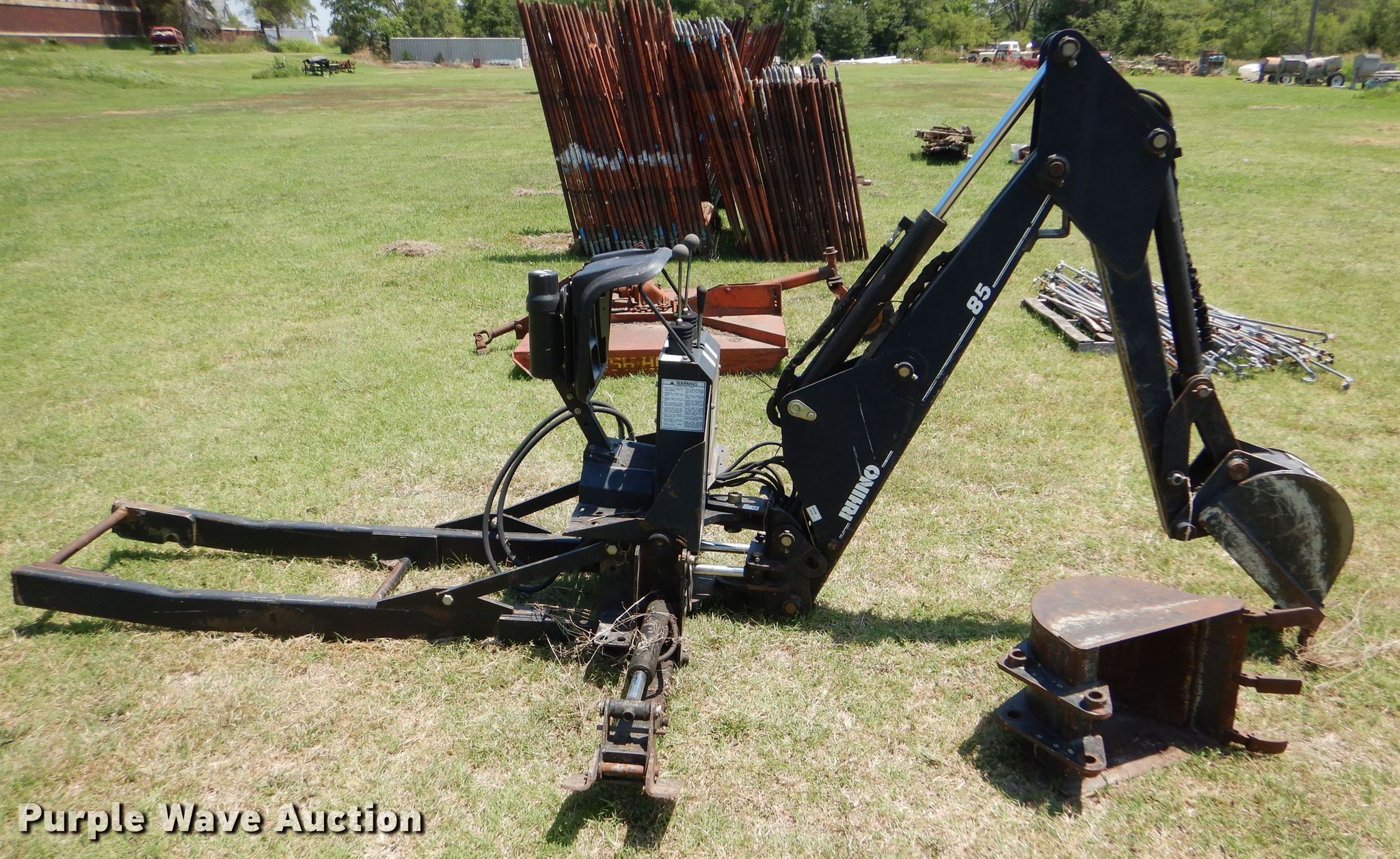 Rhino BH85 skid steer backhoe in Lincoln, KS Item FY9617 sold