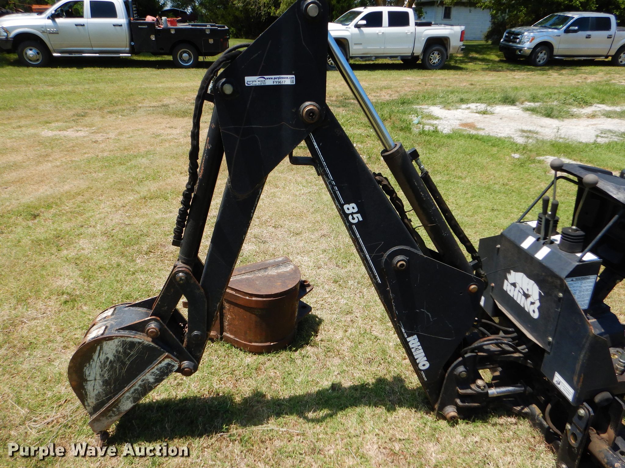 Rhino BH85 skid steer backhoe in Lincoln, KS Item FY9617 sold