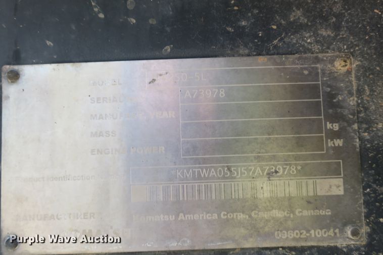 image for item DB10230 2006 Komatsu WA250-5L wheel loader