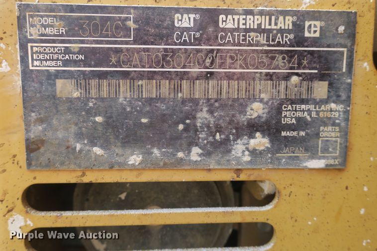 image for item DB10237 2008 Caterpillar 304C CR mini excavator