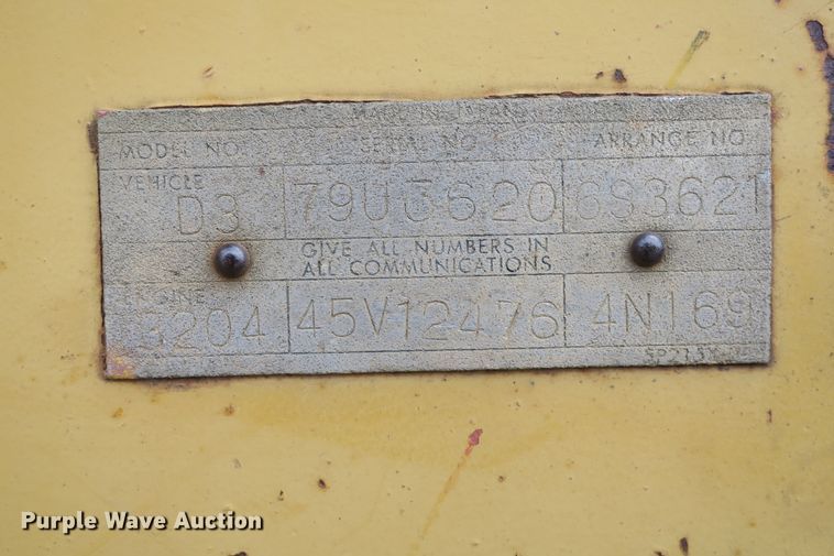 image for item DB10244 1976 Caterpillar D3 dozer