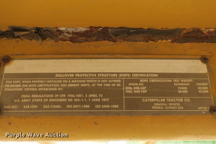 image for item DB10247 1985 Caterpillar D6D dozer