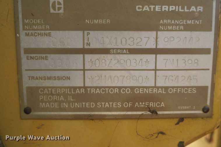 image for item DB10247 1985 Caterpillar D6D dozer