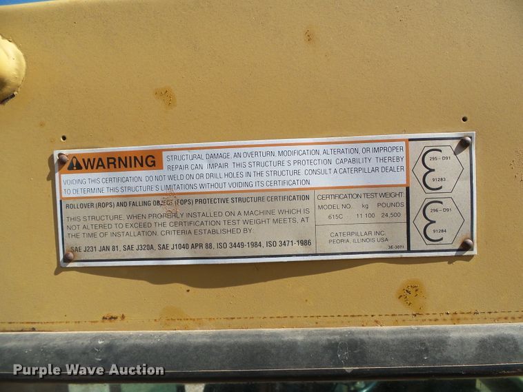 image for item DC5071 1998 Caterpillar 615C Series II elevating scraper