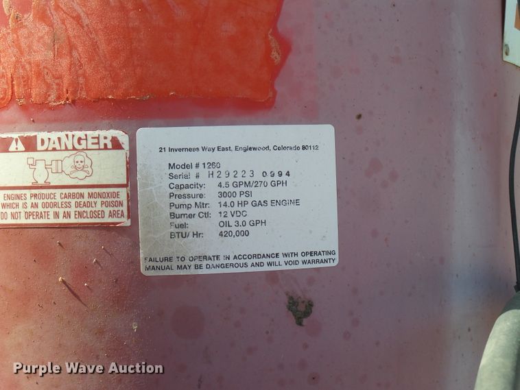 image for item DD6296 1998 Ford F700 flatbed truck with pressure washer