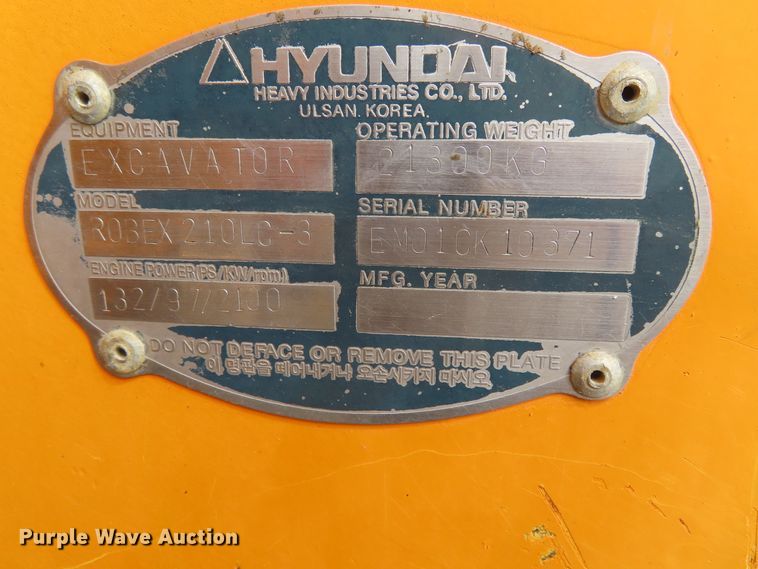image for item DD6307 1998 Hyundai Robex 210LC-3 excavator