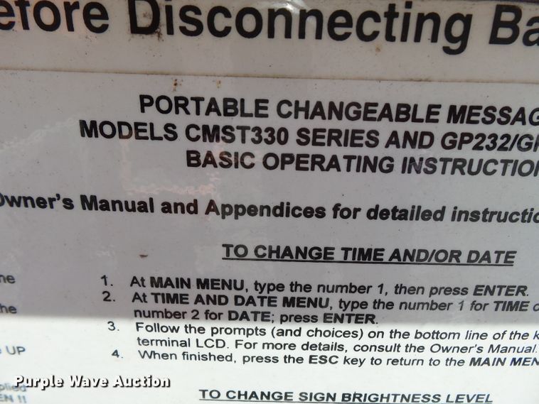 image for item DE7892 2001 American Signal CMST330 message board