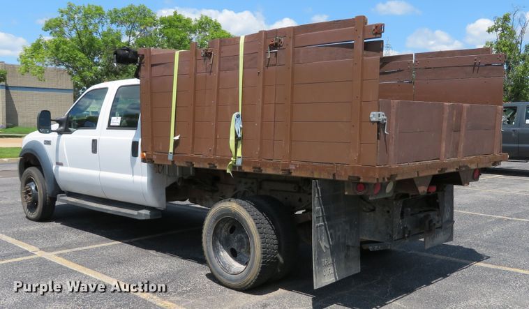 image for item DE8242 2006 Ford F450 Super Duty XL Crew Cab flat dump bed truck