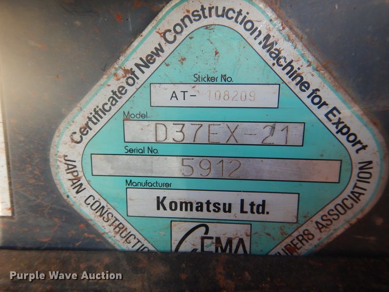 image for item DF2135 2008 Komatsu D37EX-21A dozer