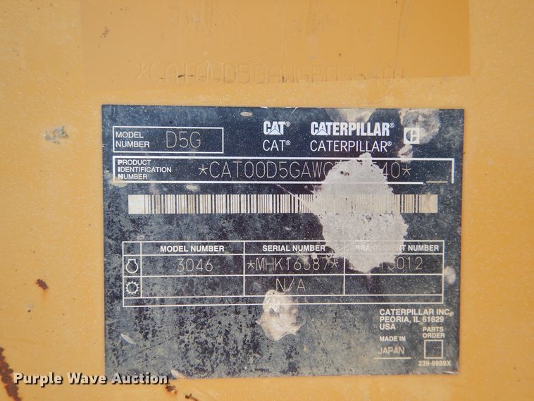 image for item DF2173 2006 Caterpillar D5G XL dozer