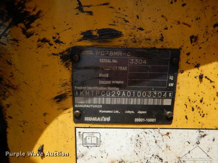 image for item DF2202 2007 Komatsu PC78MR mini excavator