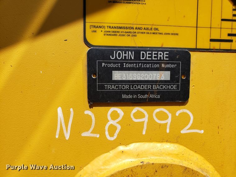 image for item DH4570 2007 John Deere 315SG backhoe