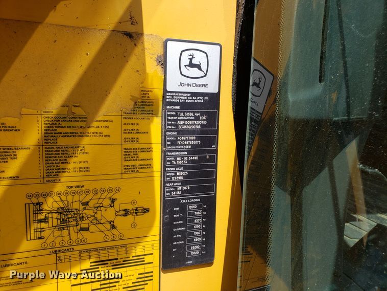 image for item DH4570 2007 John Deere 315SG backhoe