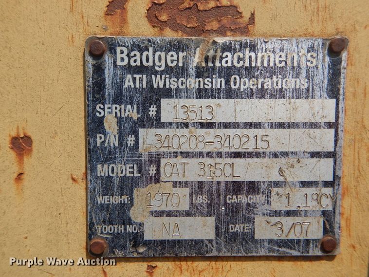 image for item DH6025 ATI Badger CAT315CL excavator bucket