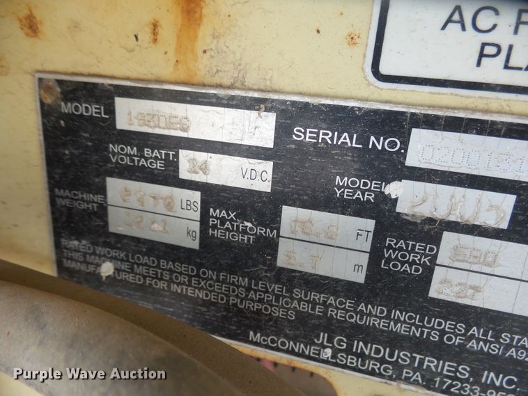 image for item DX9196 2005 JLG 1930ES scissor lift