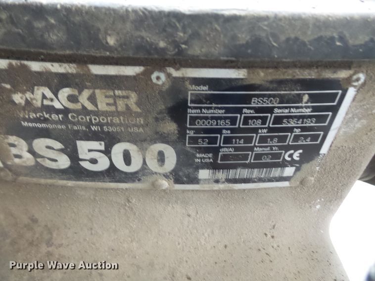 image for item FJ9189 Wacker BS500 vibratory plate compactor