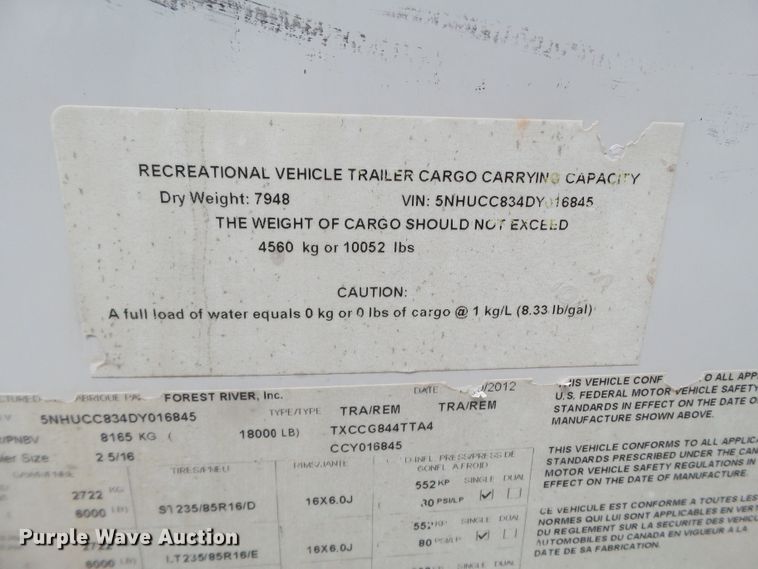 image for item FL9250 2013 Forest River enclosed trailer