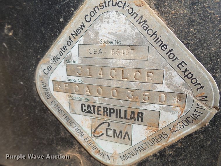 image for item FL9325 2004 Caterpillar 314C LCR excavator