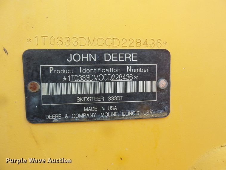 image for item FM9714 2012 John Deere 333D skid steer