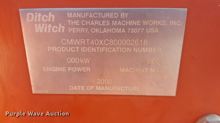 image for item FS9578 2008 Ditch Witch RT40 trencher