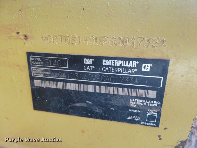 image for item FS9579 2008 Caterpillar 314C LCR excavator