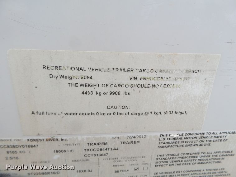 image for item FS9584 2013 Forest River enclosed trailer