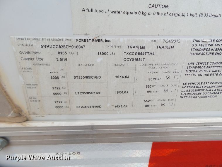 image for item FS9584 2013 Forest River enclosed trailer