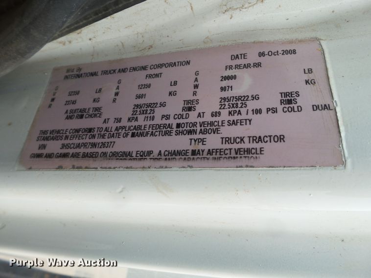 image for item FS9585 2009 International ProStar Premium flatbed truck