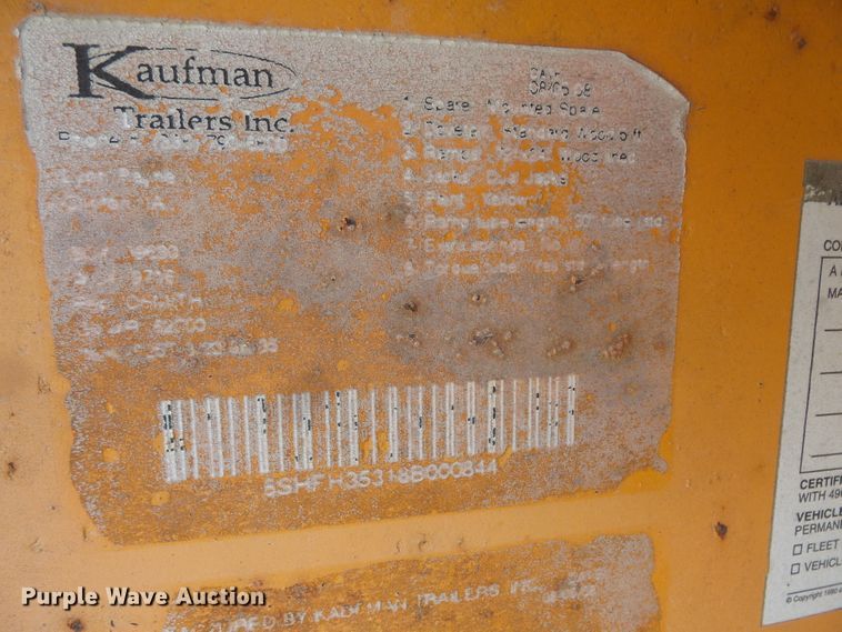 image for item FM9628 2008 Kaufman equipment trailer