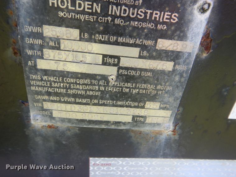 image for item FT9330 1989 Holden Industries TDO2024 equipment trailer