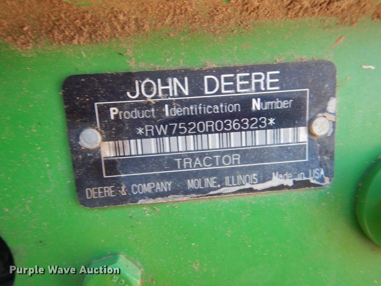 image for item DH6017 2005 John Deere 7520 MFWD tractor