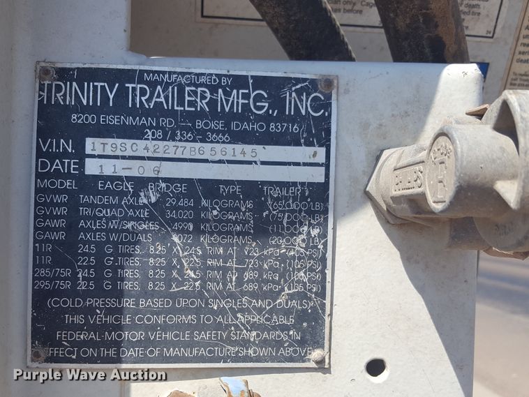 image for item FL9321 2007 Trinity live bottom trailer