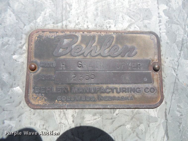 image for item FM9730 Behlen H grain dryer