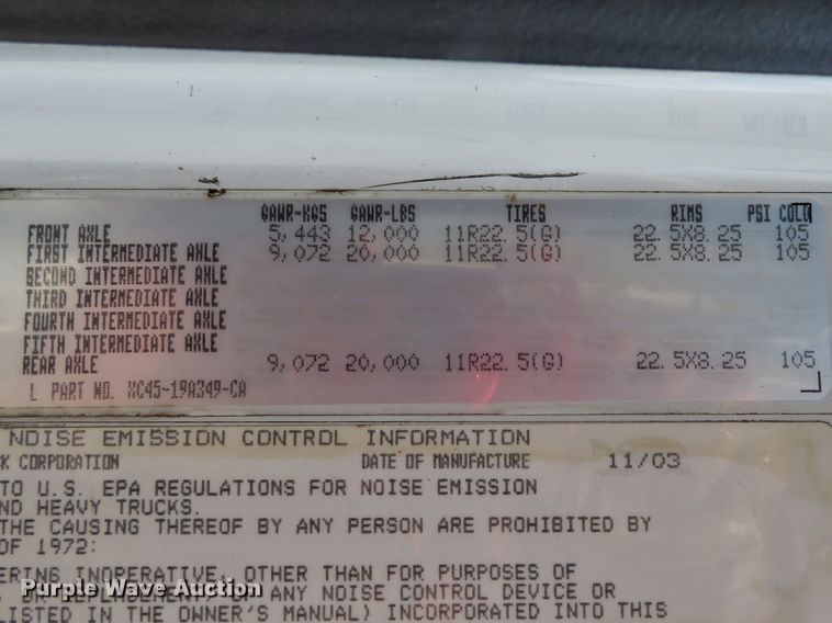 image for item DE8220 2004 Sterling A-Line semi truck