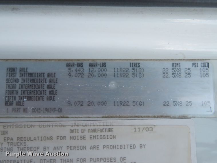 image for item DE8224 2004 Sterling A-Line semi truck