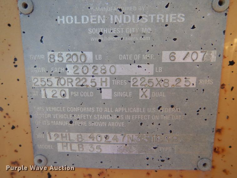 image for item DH6020 2007 Holden HLB35 drop deck equipment trailer