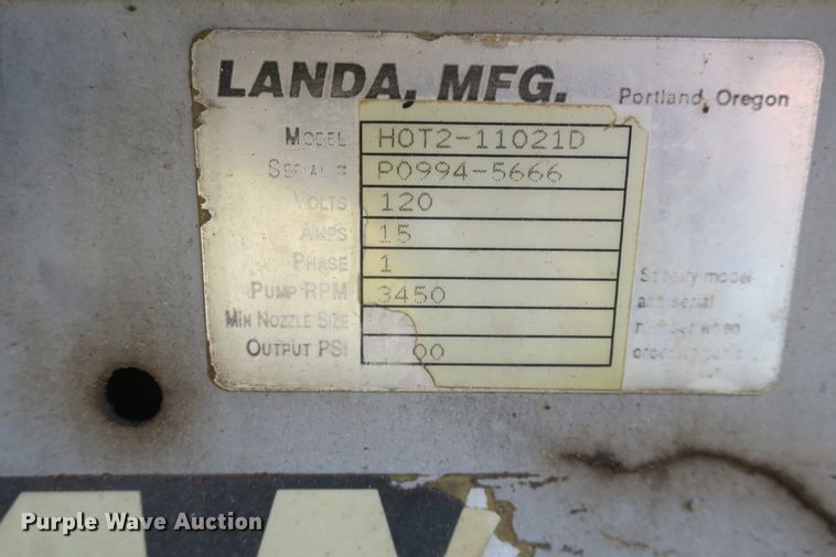 image for item EA9372 Landa HOT2-11021D hot pressure washer