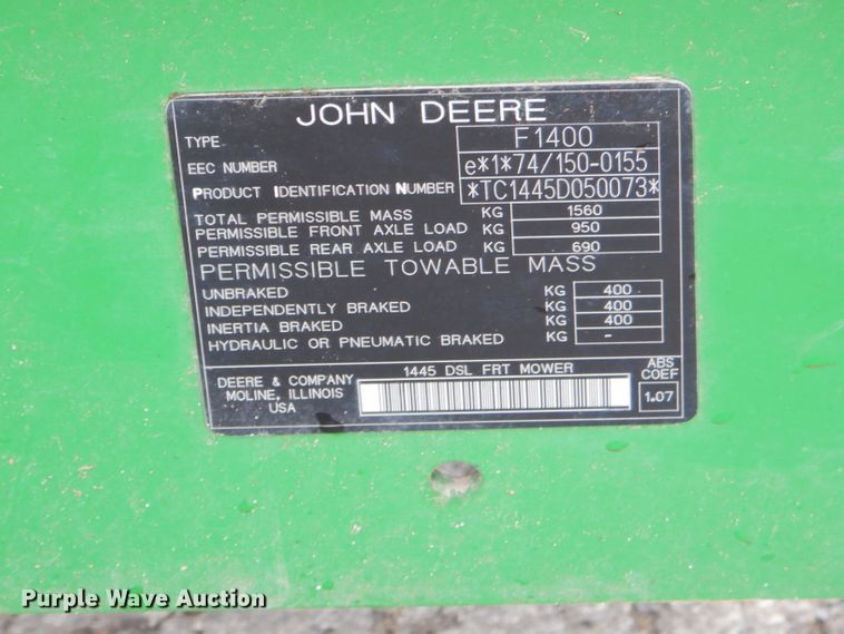 image for item FC9792 John Deere 1445 lawn mower