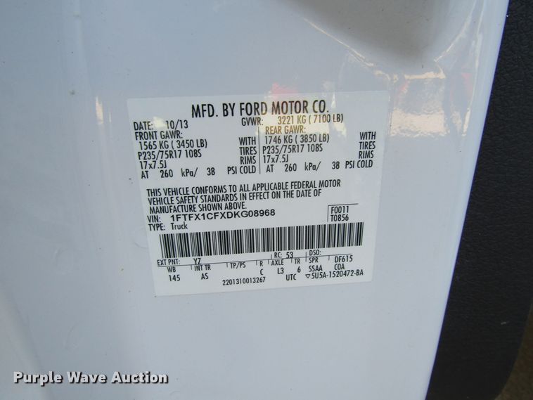 image for item FD9261 2013 Ford F150 SuperCab pickup truck