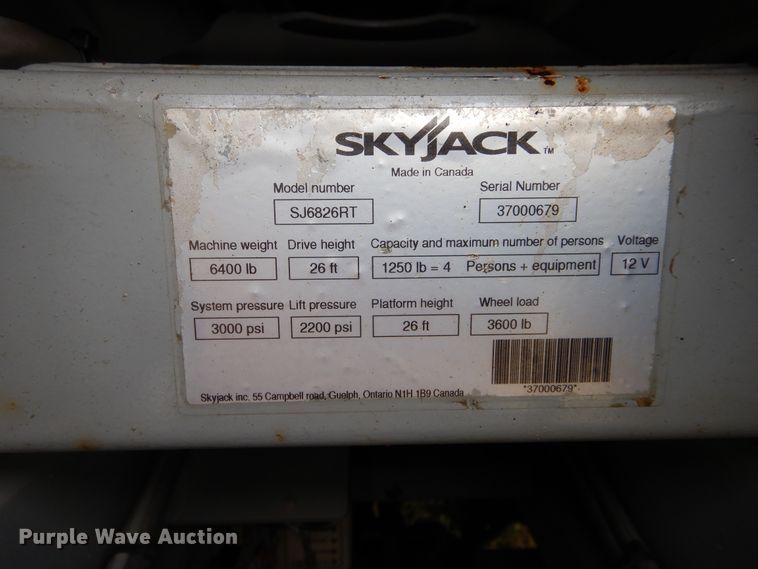 image for item FI9960 Skyjack SJ6826RT scissor lift