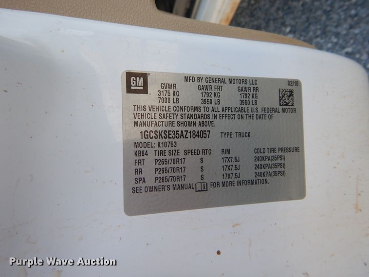 image for item FI9964 2010 Chevrolet Silverado 1500 Ext. Cab pickup truck