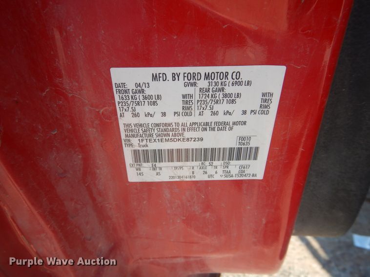 image for item FI9965 2013 Ford F150 SuperCab pickup truck