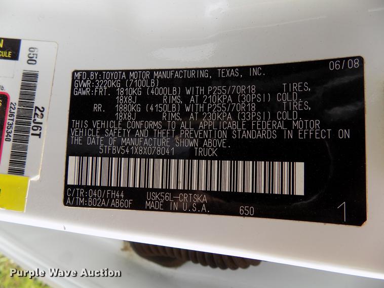 image for item FJ9311 2008 Toyota Tundra SR5 Double Cab pickup truck