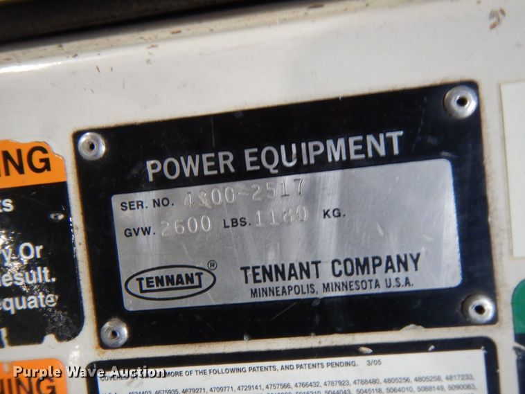 image for item FT9422 Tennant ATLV 4300 sweeper