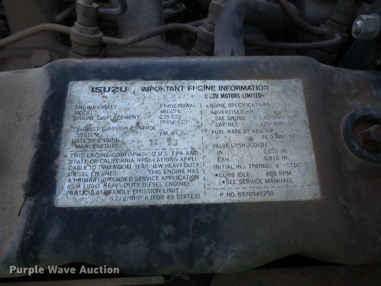 image for item FU9249 1994 Isuzu NPR box truck