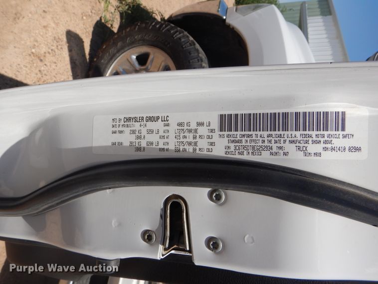 image for item FY9684 2014 Dodge Ram 2500 Crew Cab pickup truck