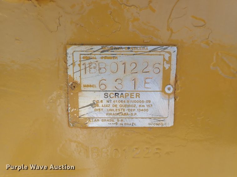 image for item DC1404 1990 Caterpillar 631E Series II conventional scraper